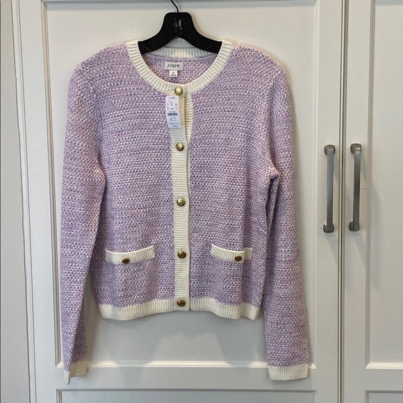 J.Crew Violet Popcorn Stich Lady Jacket Cardigan Sweater Size Small NWT - Picture 4 of 10